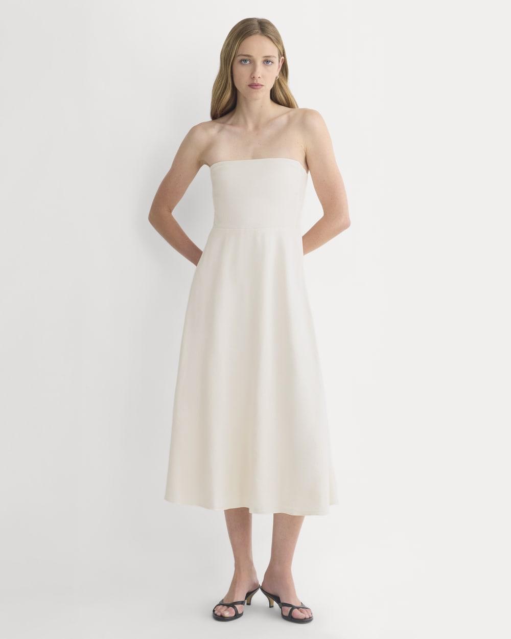 Strapless Dress in Stretch Linen | Bone by EVERLANE
