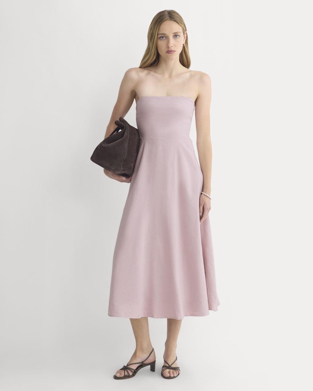 Strapless Dress in Stretch Linen | Burnished Lilac by EVERLANE