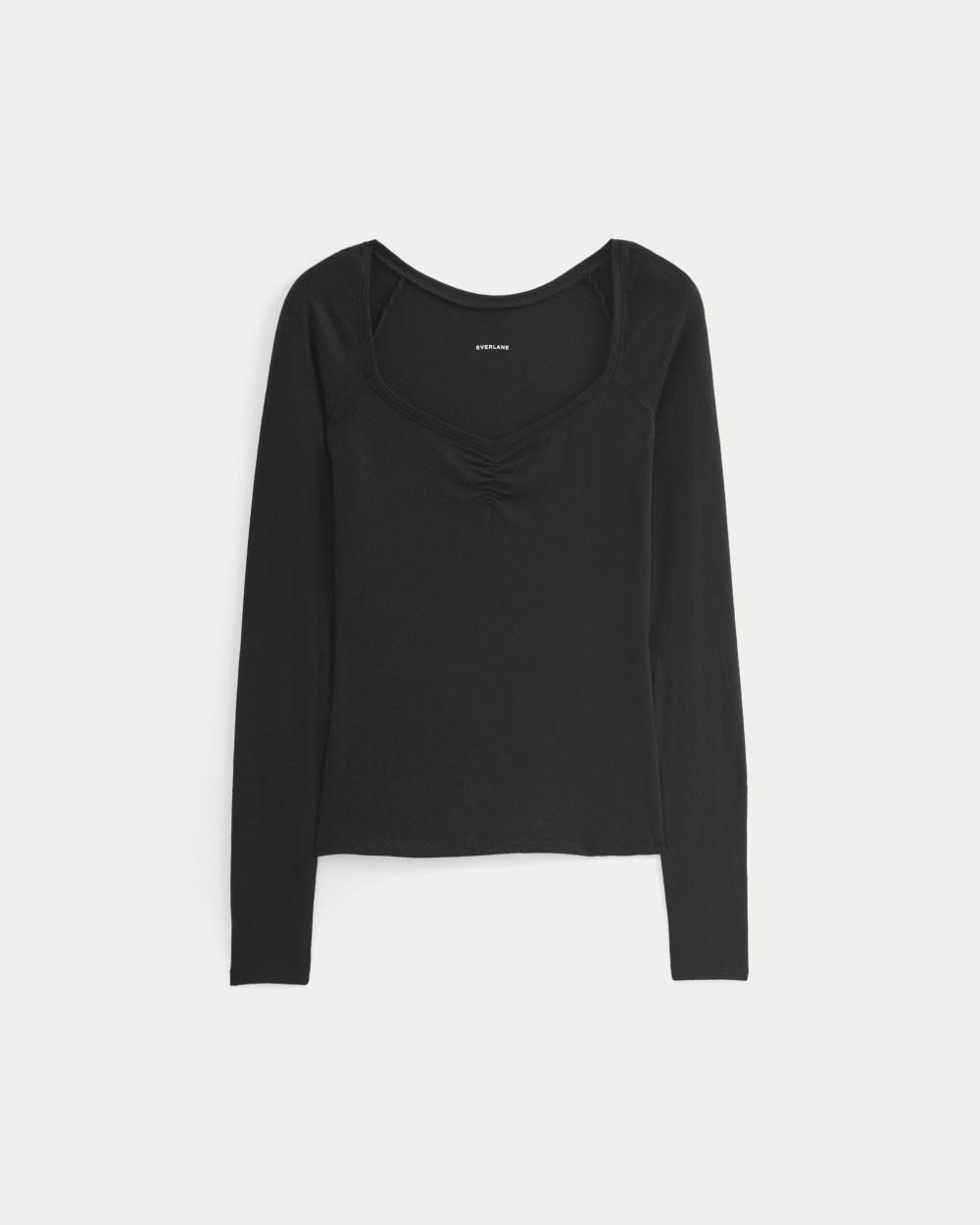 Sweetheart-Neck Top in Butterluxe | Black by EVERLANE