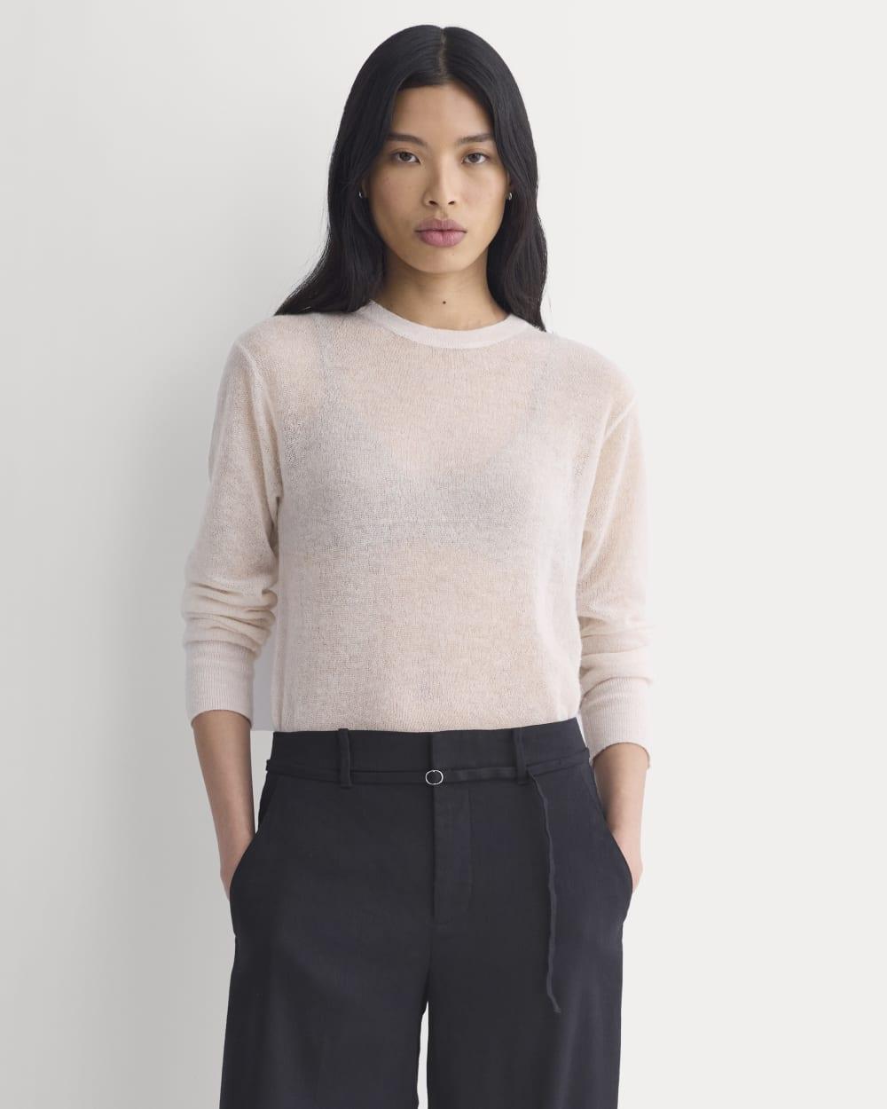 The Air Alpaca™ Relaxed Crew Top | Soft Pink by EVERLANE