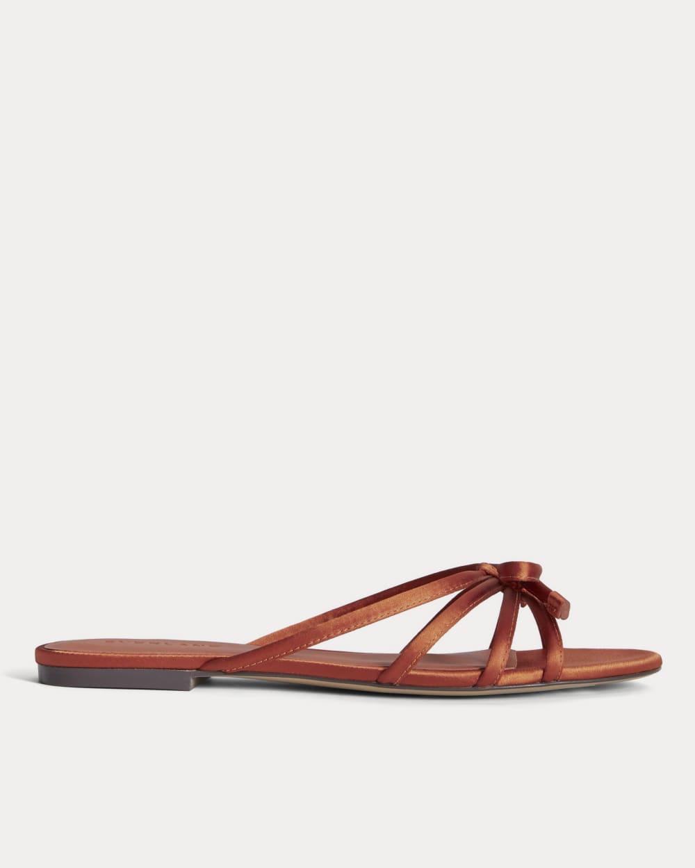 The Bow Sandal | Deep Amber Satin by EVERLANE