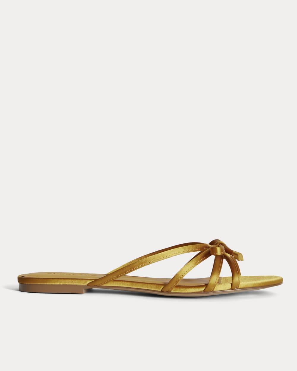 The Bow Sandal | Golden Sun Satin by EVERLANE