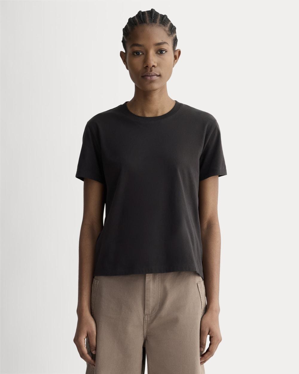 The Box-Cut Tee in Essential Cotton | Black | No Pocket by EVERLANE