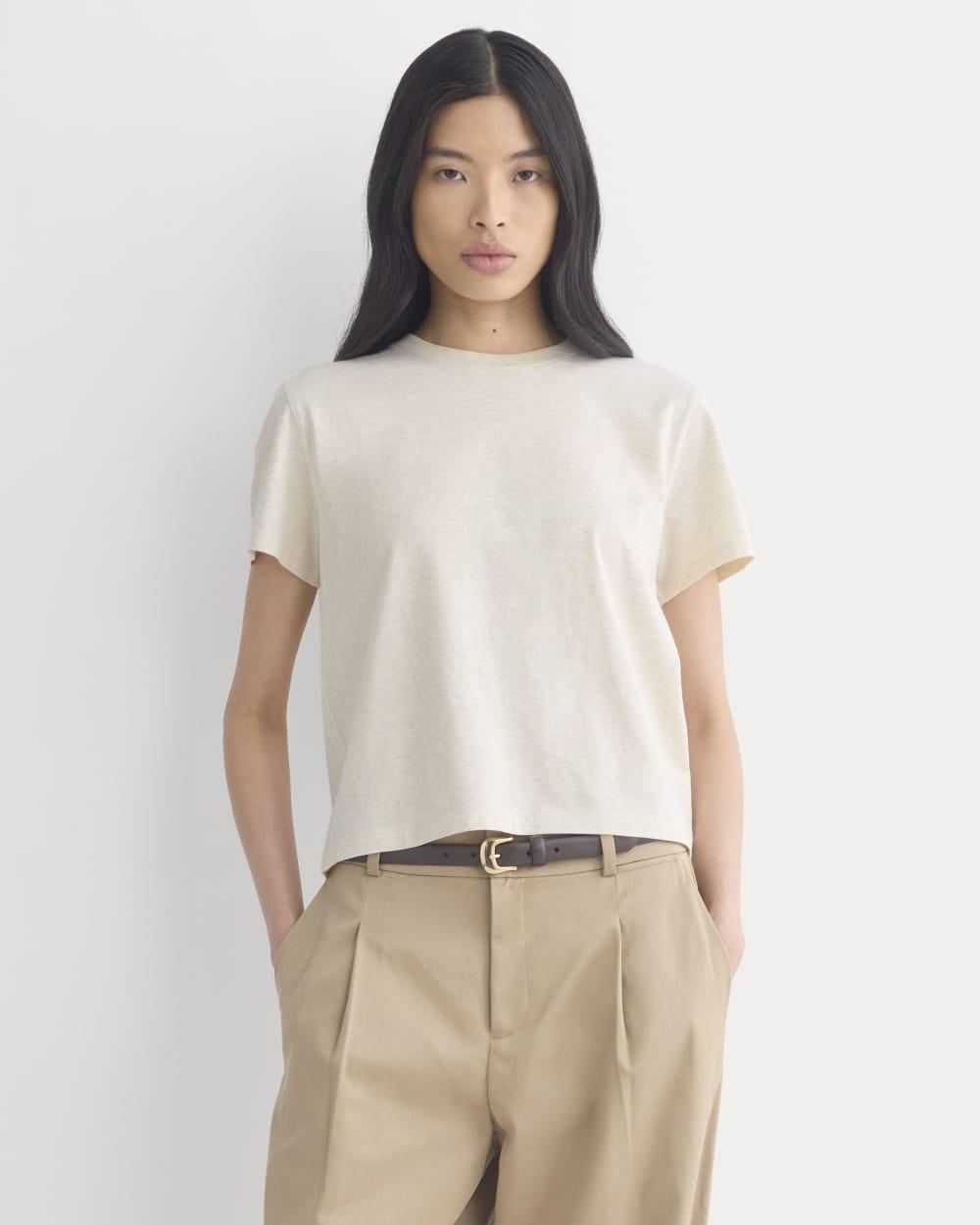 The Box-Cut Tee in Essential Cotton | Heathered Oats | No Pocket by EVERLANE