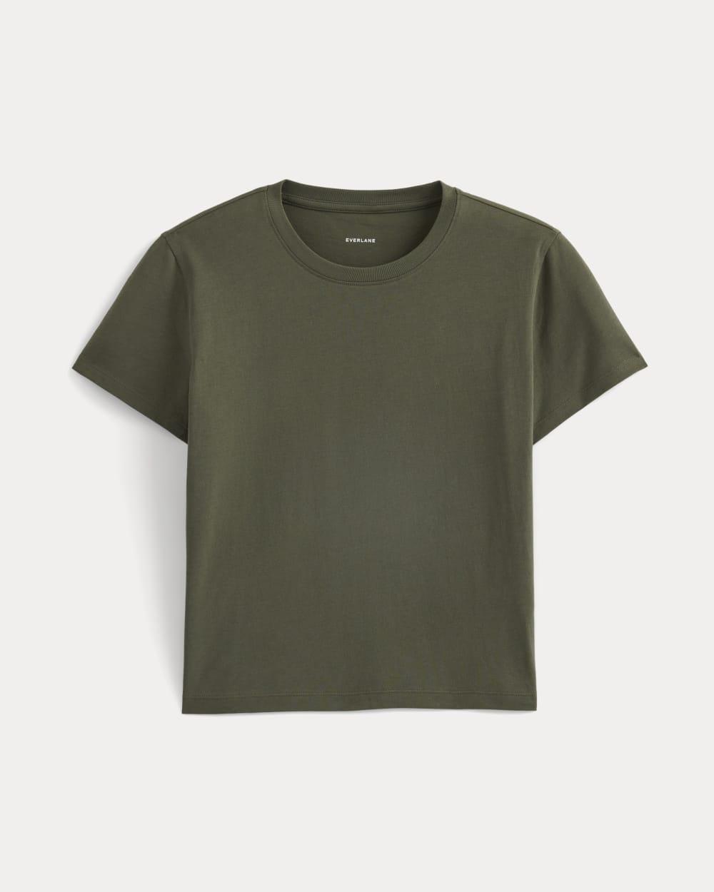 The Box-Cut Tee in Essential Cotton | Olive Night | No Pocket by EVERLANE