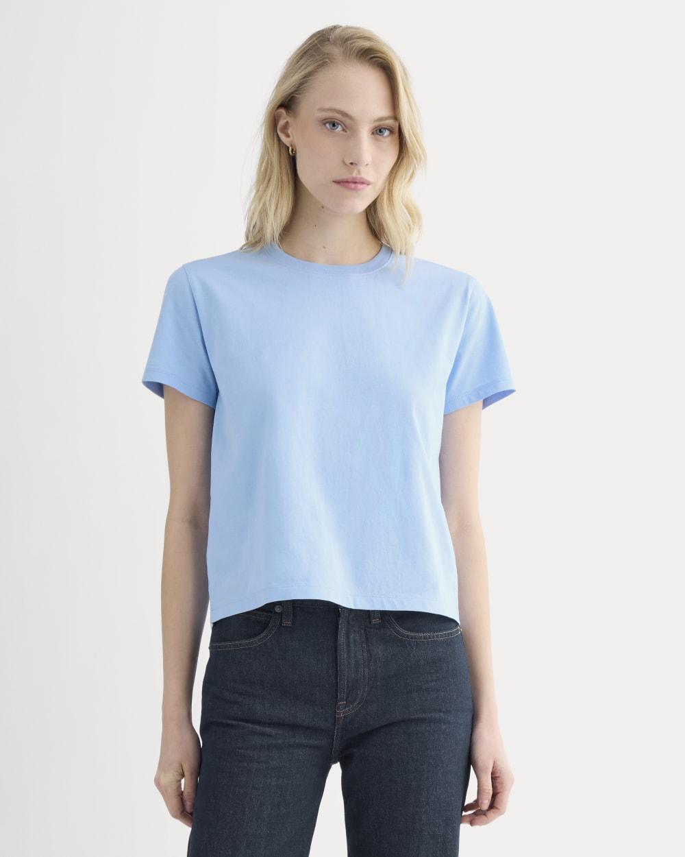 The Box-Cut Tee in Essential Cotton | Open Air Blue | No Pocket by EVERLANE