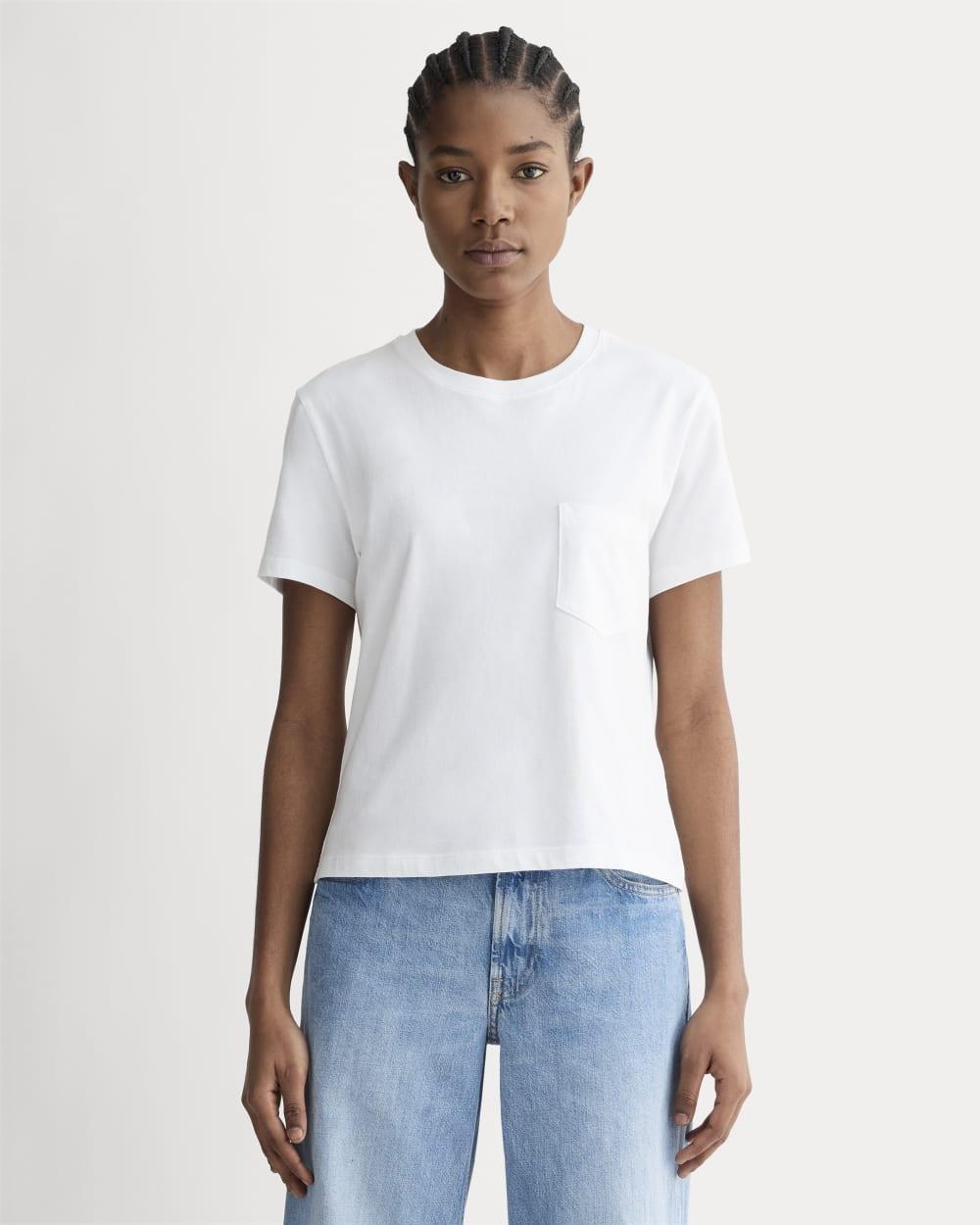 The Box-Cut Tee in Essential Cotton | White | Pocket by EVERLANE