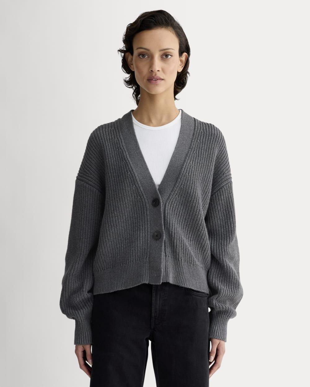 The Boxy Cardigan in Everyday Cotton | Heathered Charcoal by EVERLANE