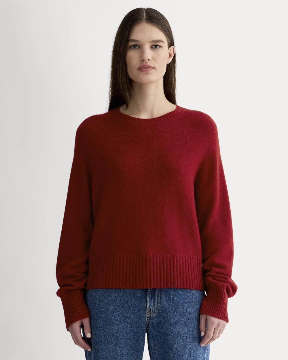 The Boxy Crew in Cashmere | Berry Red by EVERLANE