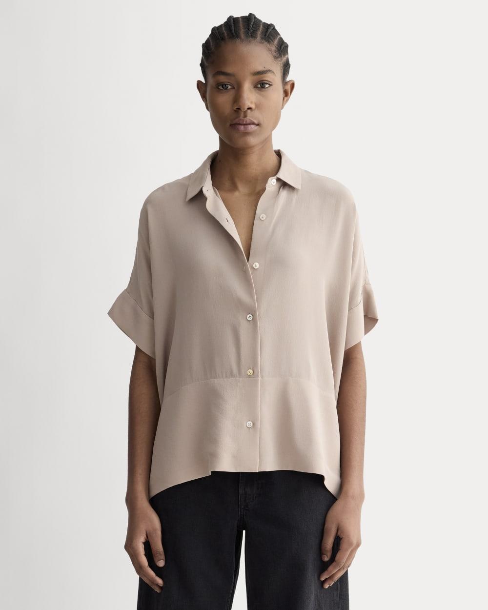 The Boxy Shirt in Washable Silk | Burnt Sugar by EVERLANE