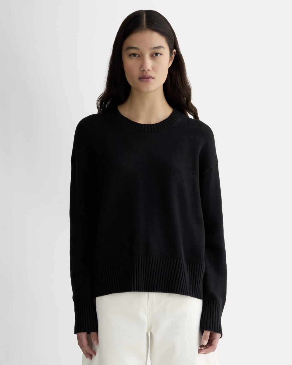 The Boxy Sweater in Everyday Cotton | Black by EVERLANE