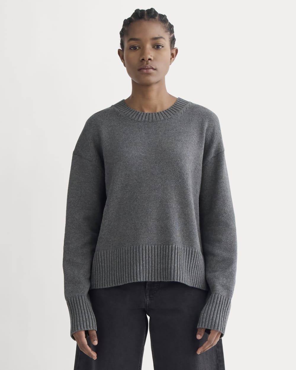 The Boxy Sweater in Everyday Cotton | Heathered Charcoal by EVERLANE