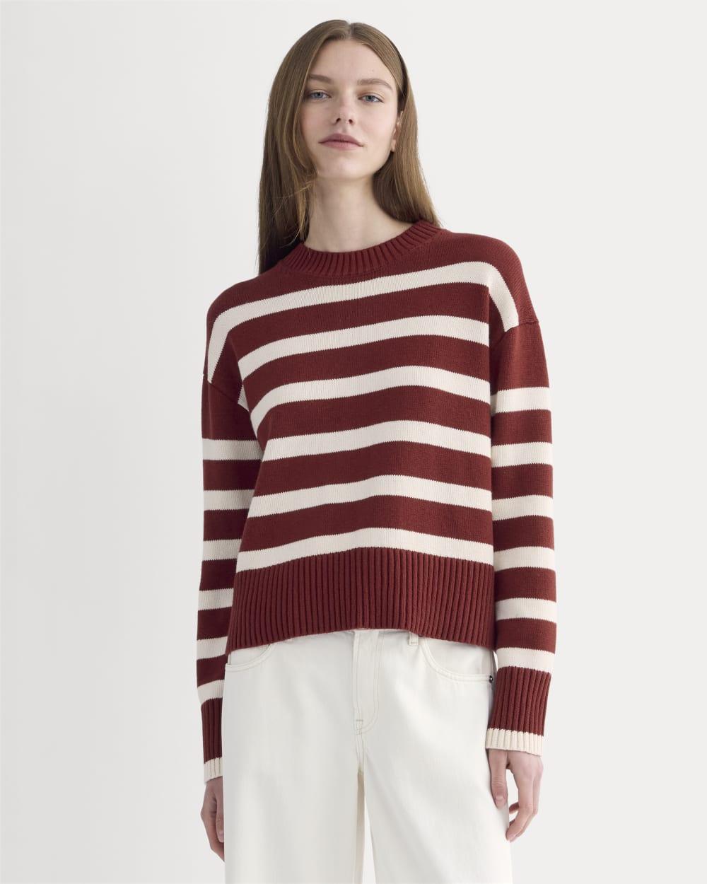 The Boxy Sweater in Everyday Cotton | Merlot / Canvas by EVERLANE