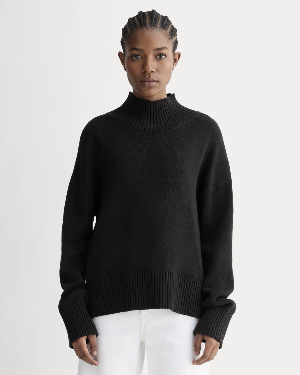 The Boxy Turtleneck in Everyday Cotton | Black by EVERLANE