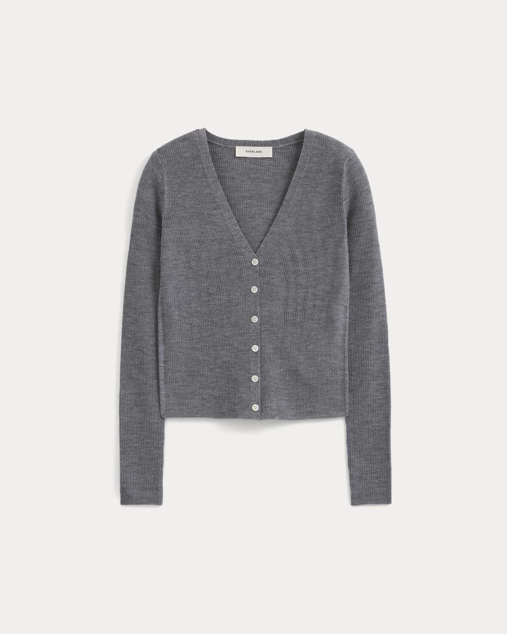 The Cardigan in Ultrasoft Merino | Heather Mid Grey by EVERLANE