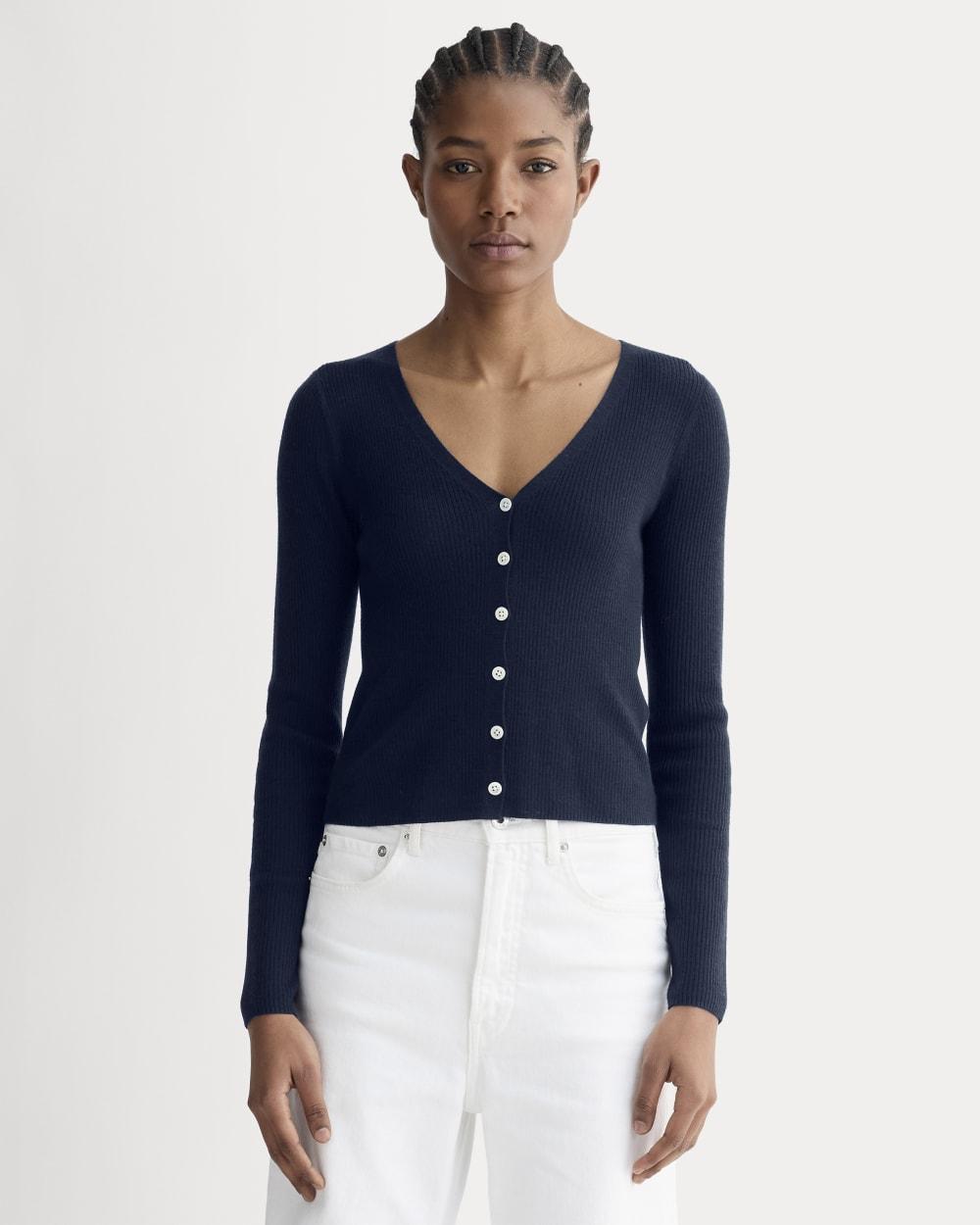 The Cardigan in Ultrasoft Merino | Navy by EVERLANE