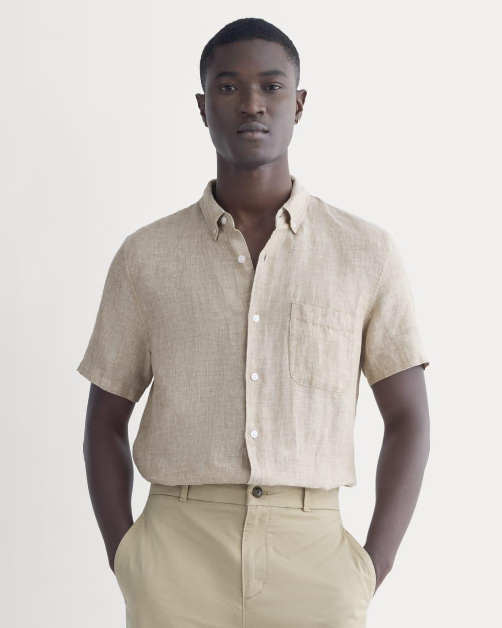 The Classic Short-Sleeve Shirt in Linen | Cornstalk Chambray by EVERLANE