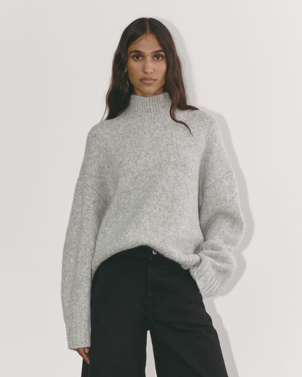 The Cloud Oversized Turtleneck | Heather Grey by EVERLANE