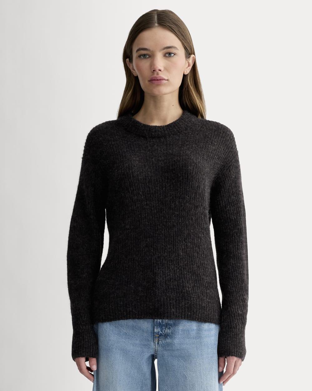 The Cocoon Crew in Alpaca | Heathered Black by EVERLANE