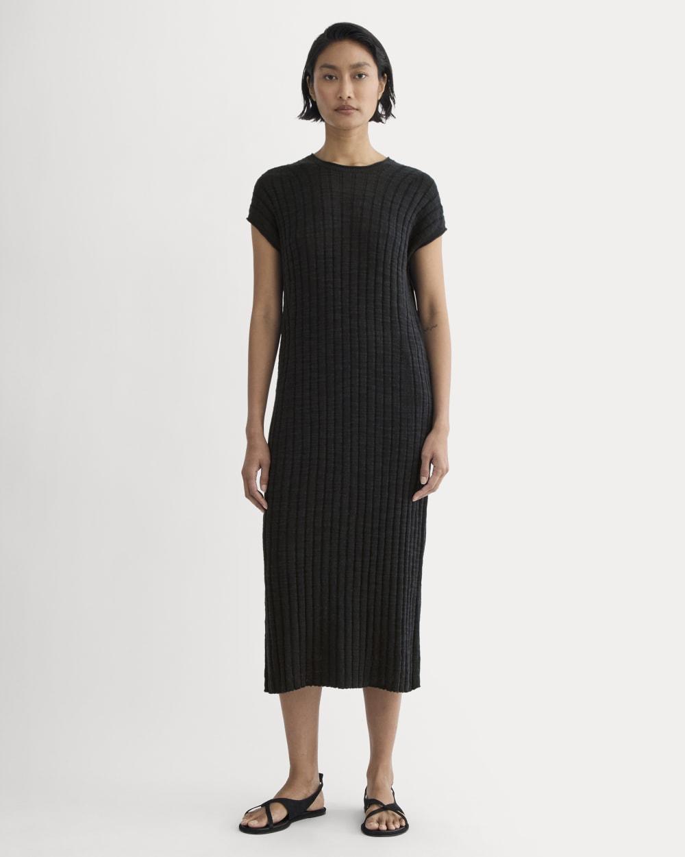 The Column Dress in Cotton Linen | Black by EVERLANE