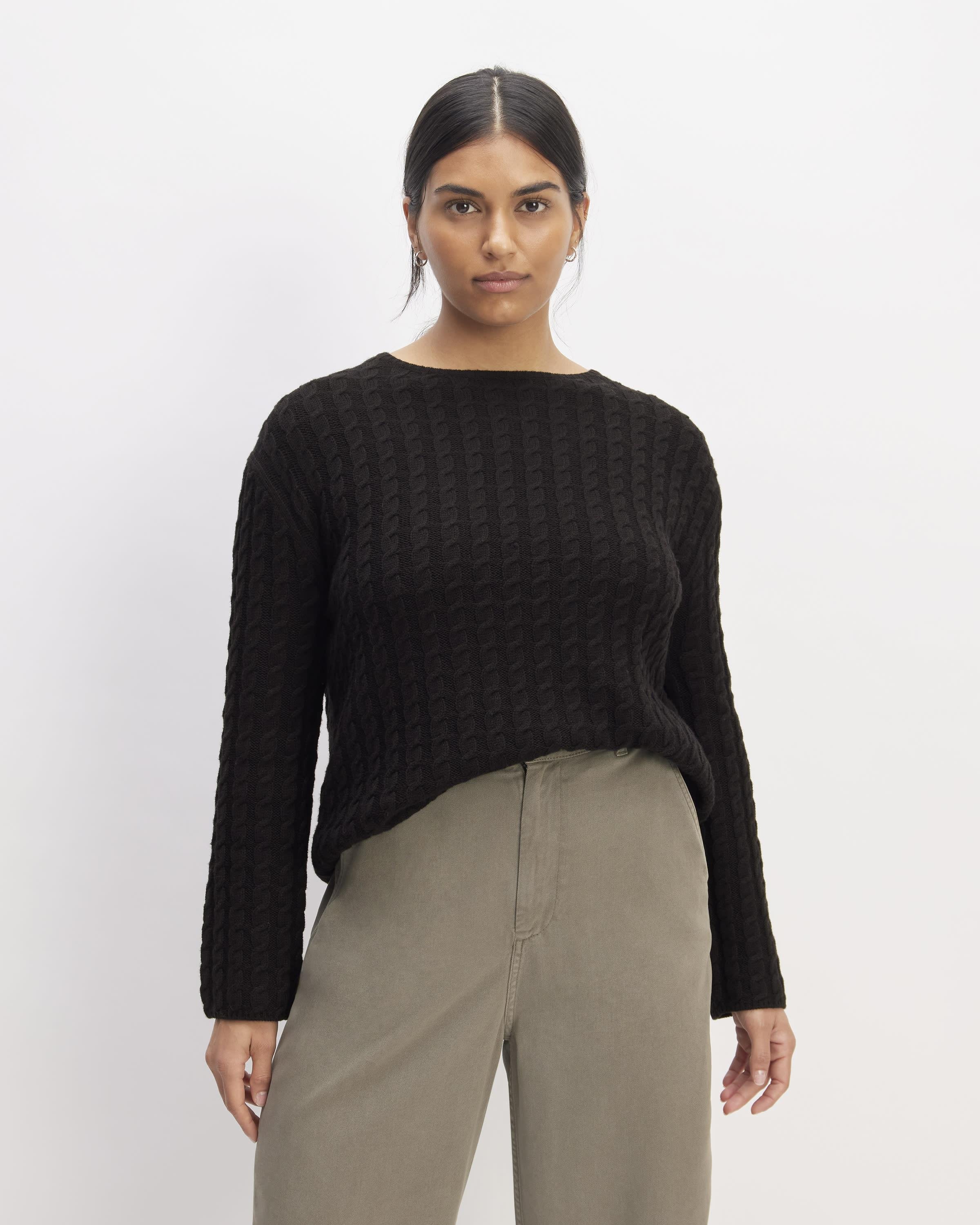 The Cotton Merino Cable Crew by EVERLANE