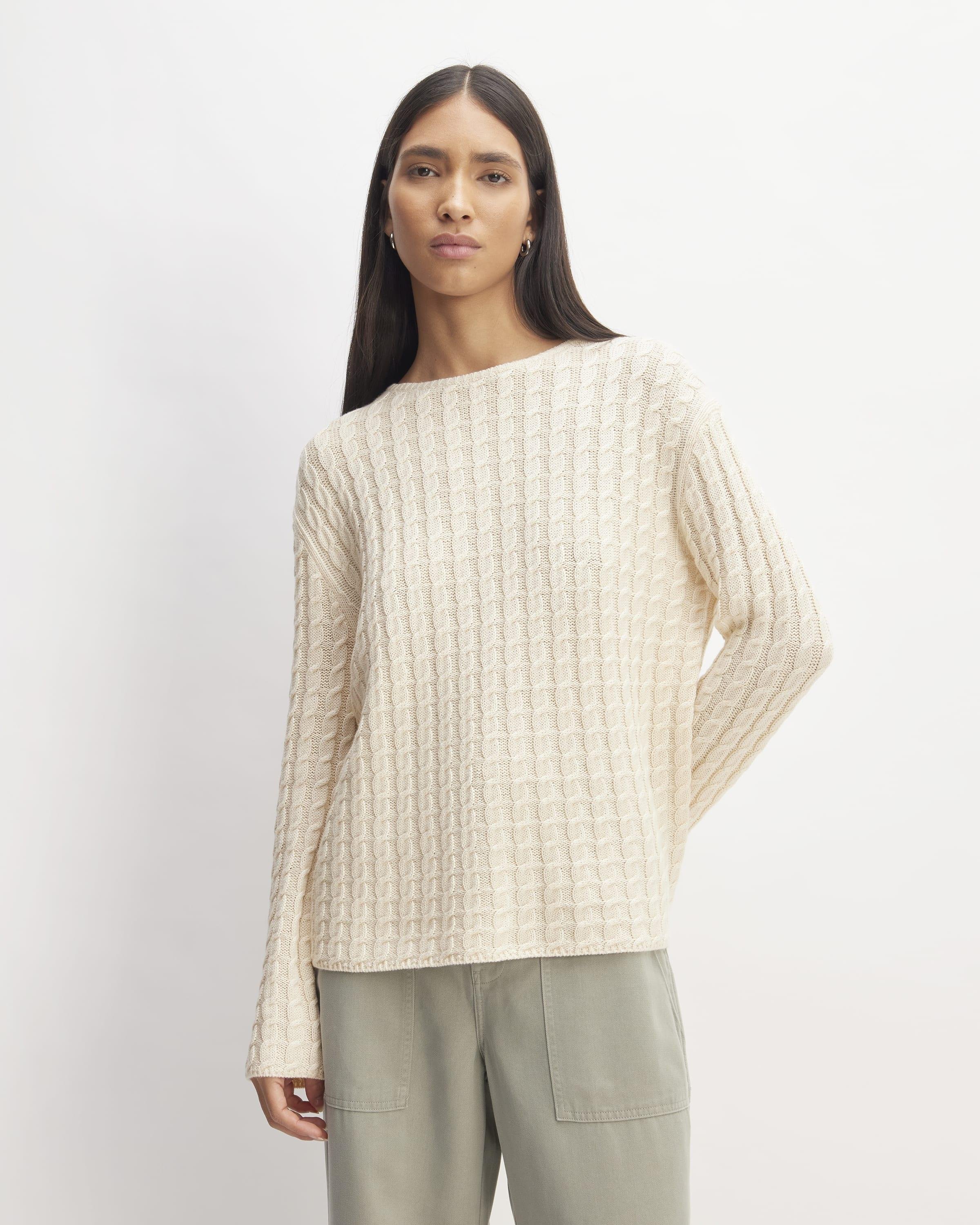 The Cotton Merino Cable Crew by EVERLANE