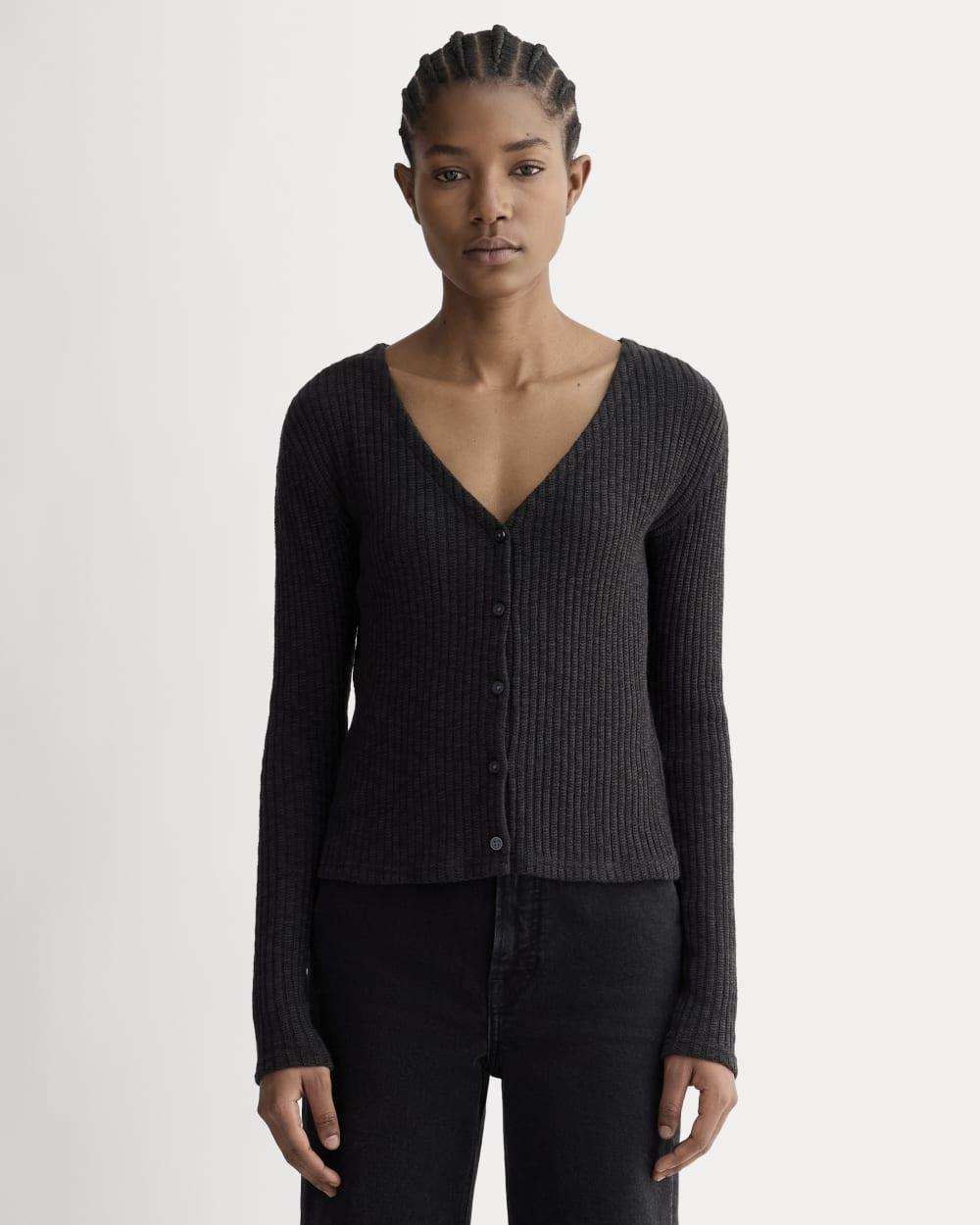 The Cozy Rib Cardigan | Black by EVERLANE