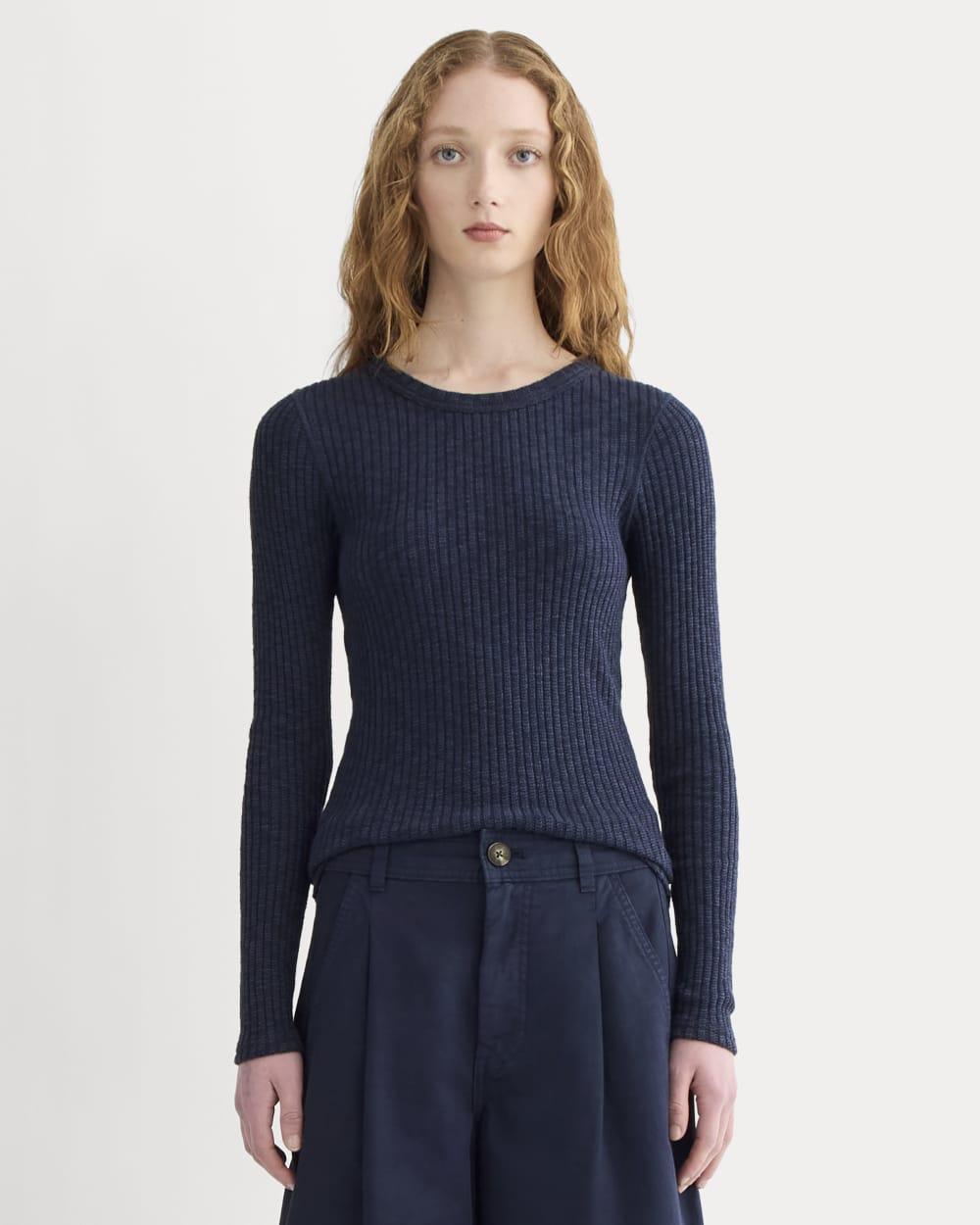 The Cozy Rib Long-Sleeve Tee | Navy by EVERLANE