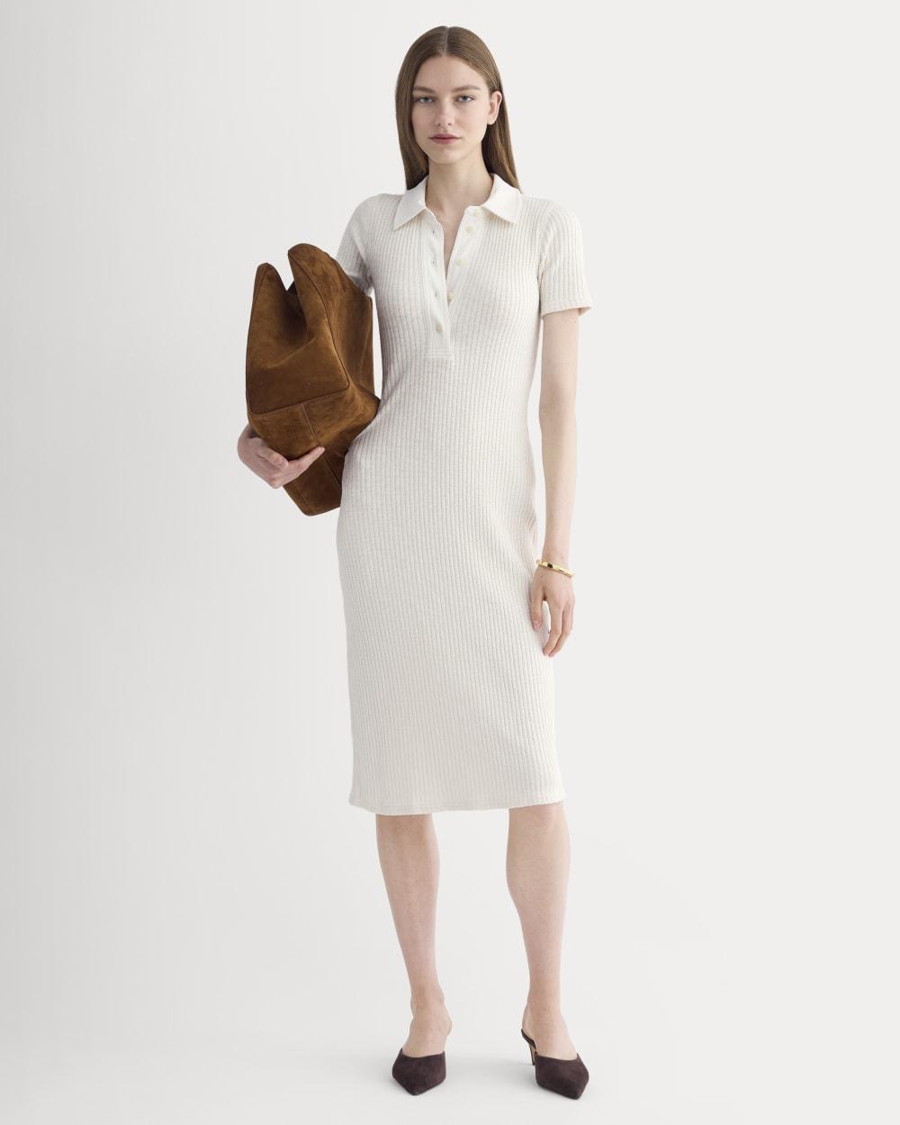 The Cozy Rib Polo Dress | Bone by EVERLANE