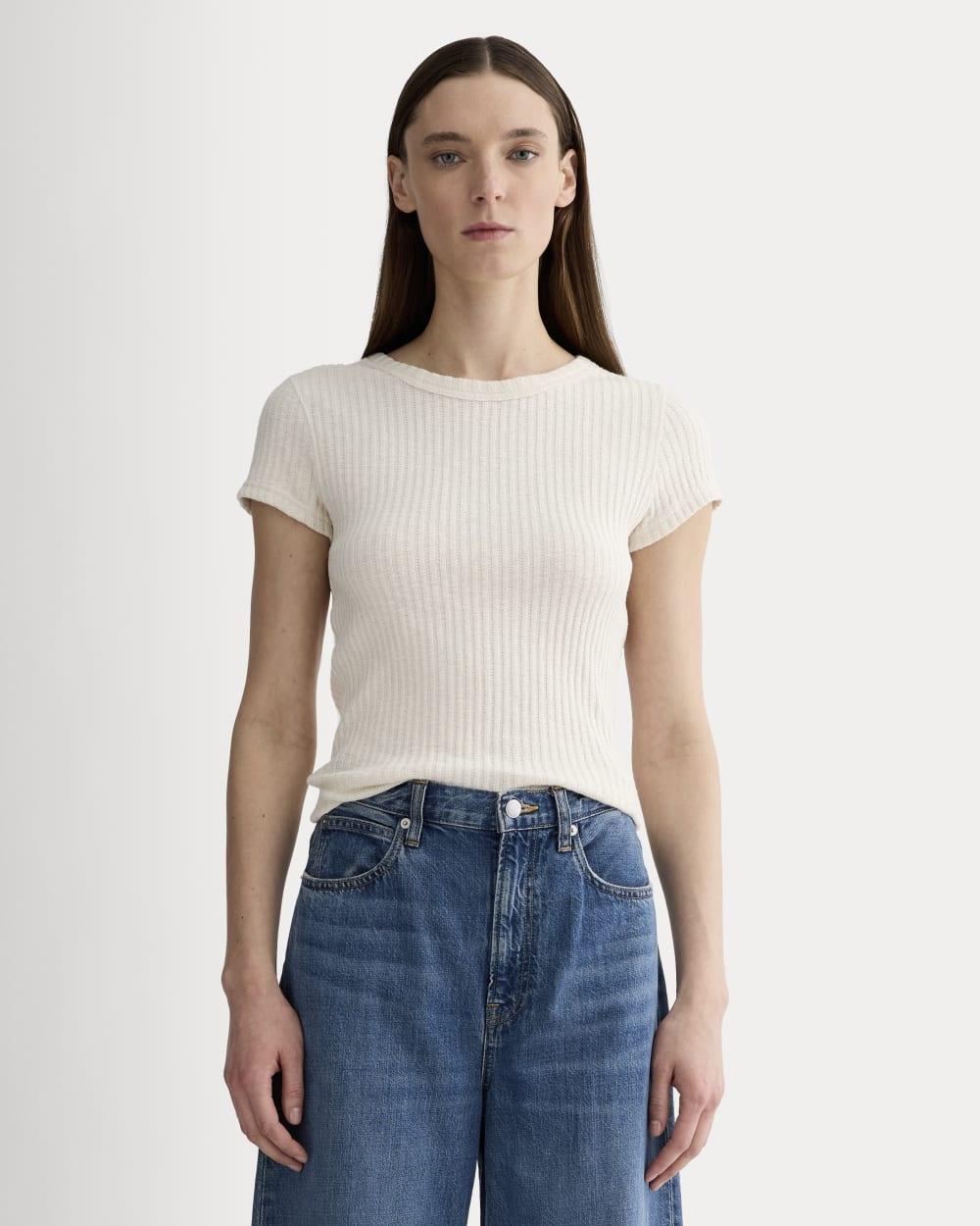 The Cozy Rib Tee | Bone by EVERLANE