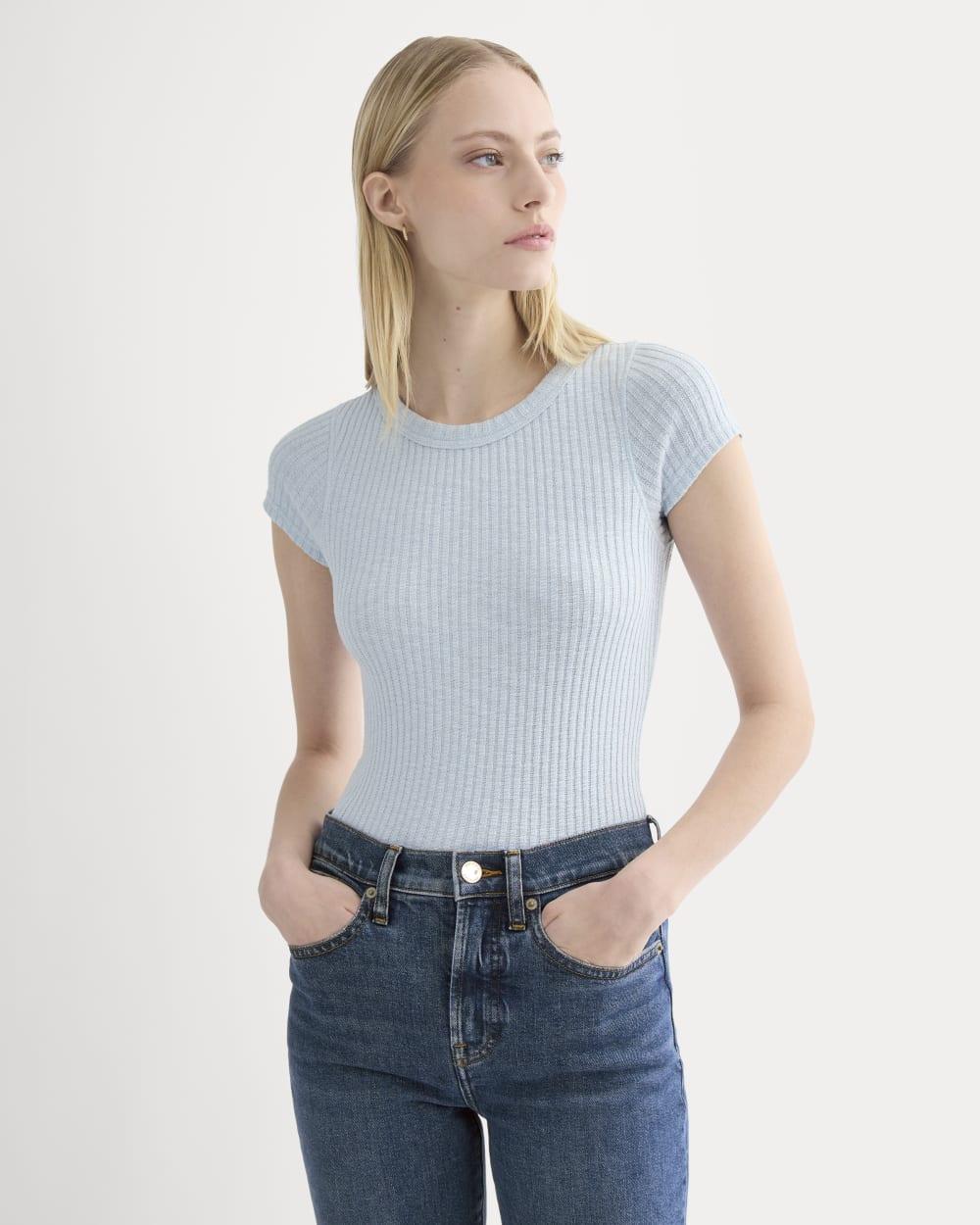 The Cozy Rib Tee | Skywriting by EVERLANE