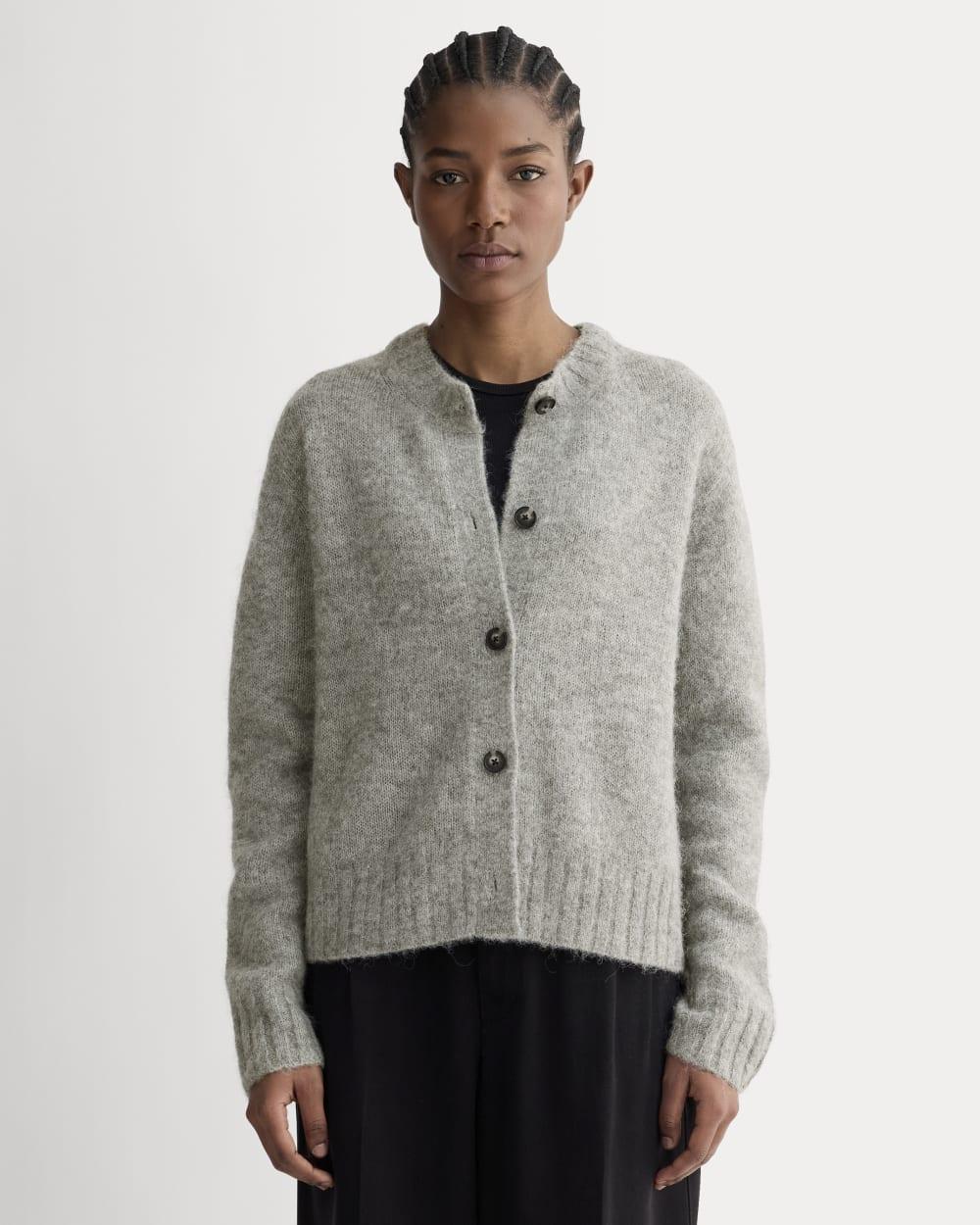 The Crew Cardigan in Alpaca | Heather Stone Grey by EVERLANE