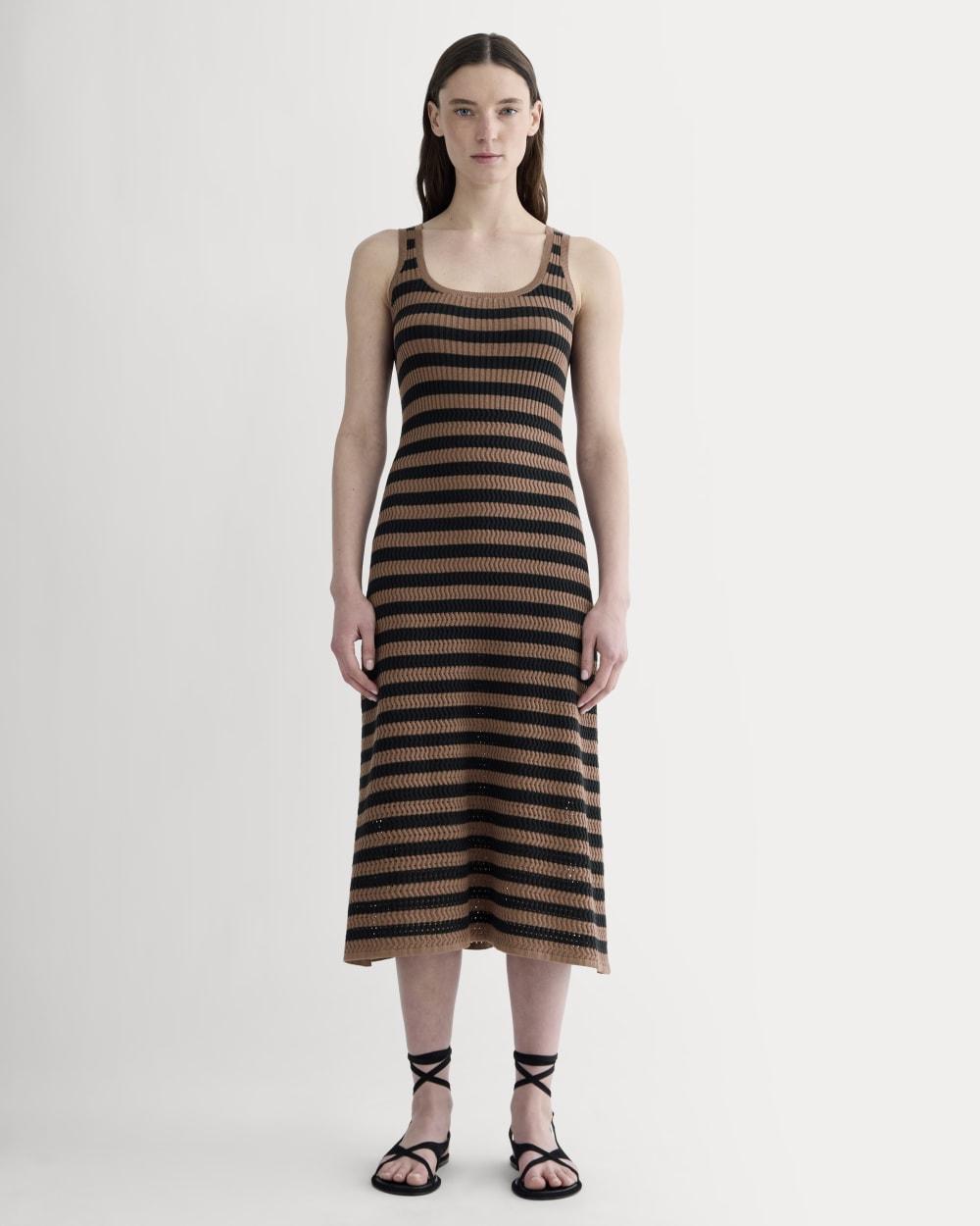 The Crochet Knit Tank Dress | Mocha / Black by EVERLANE The Crochet Knit Tank Dress | Mocha / Black by EVERLANE