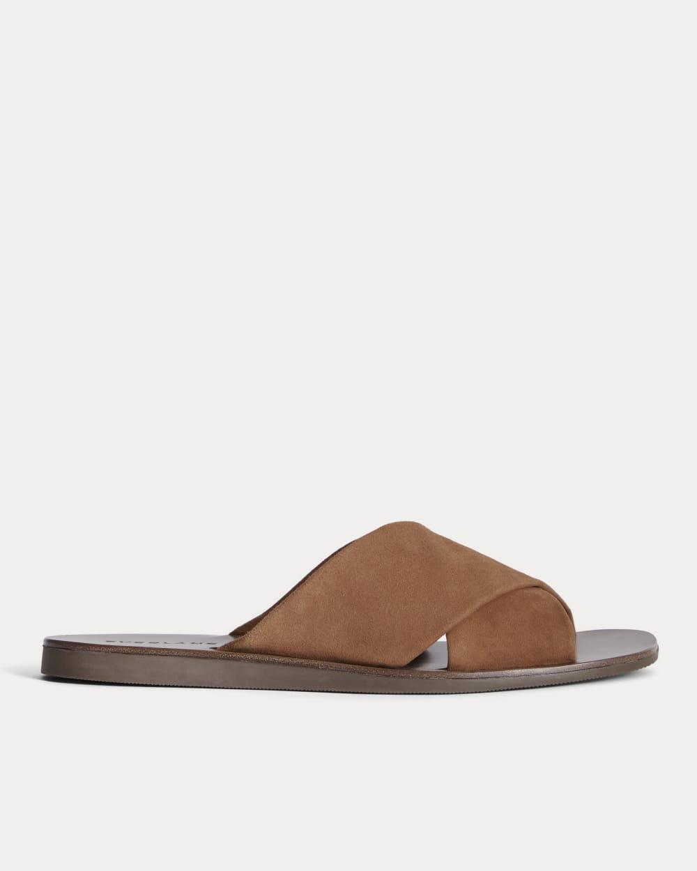 The Day Crossover Sandal | Saddle Brown Suede by EVERLANE The Day Crossover Sandal | Saddle Brown Suede by EVERLANE