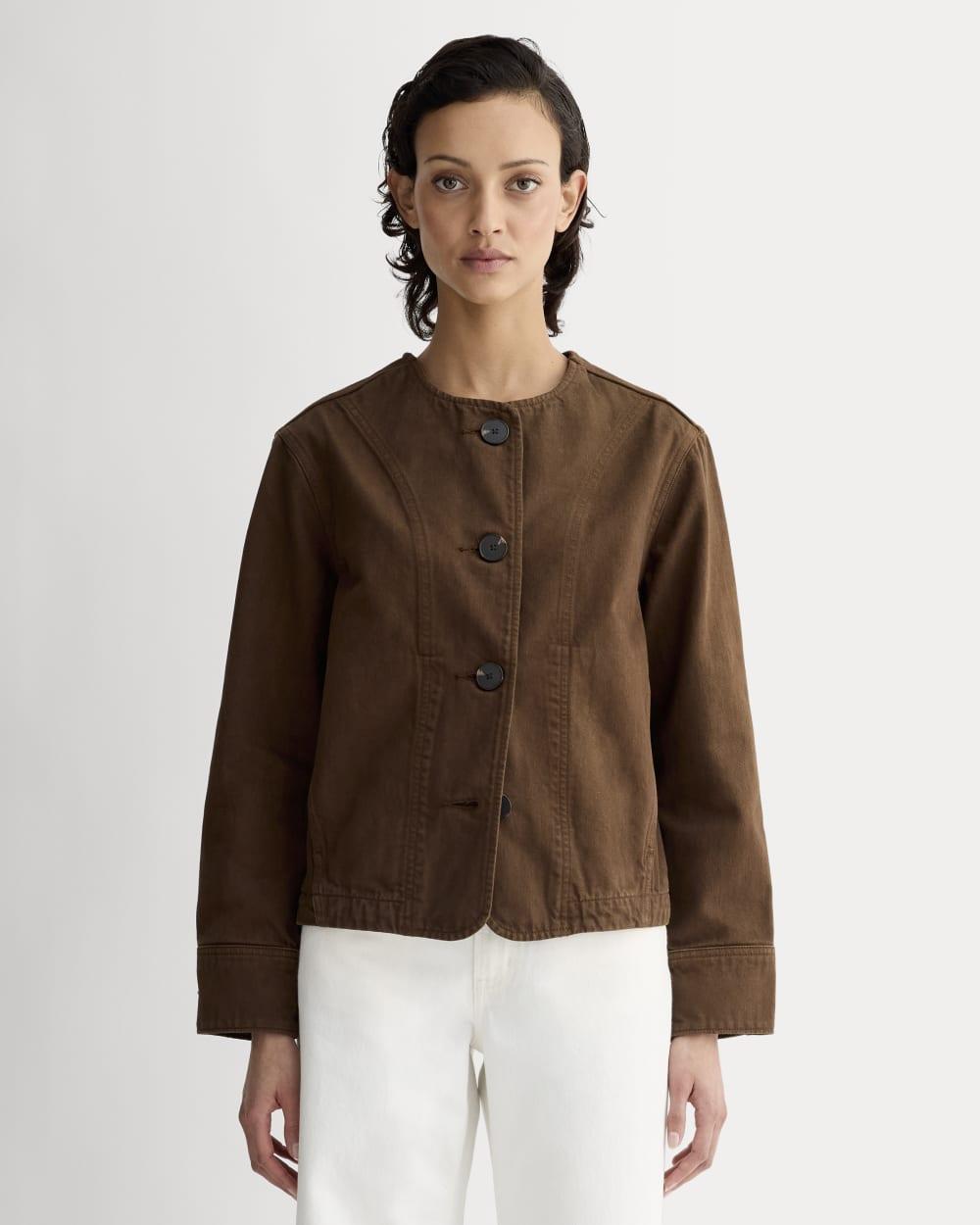The Denim Barrel Jacket | Cocoa by EVERLANE