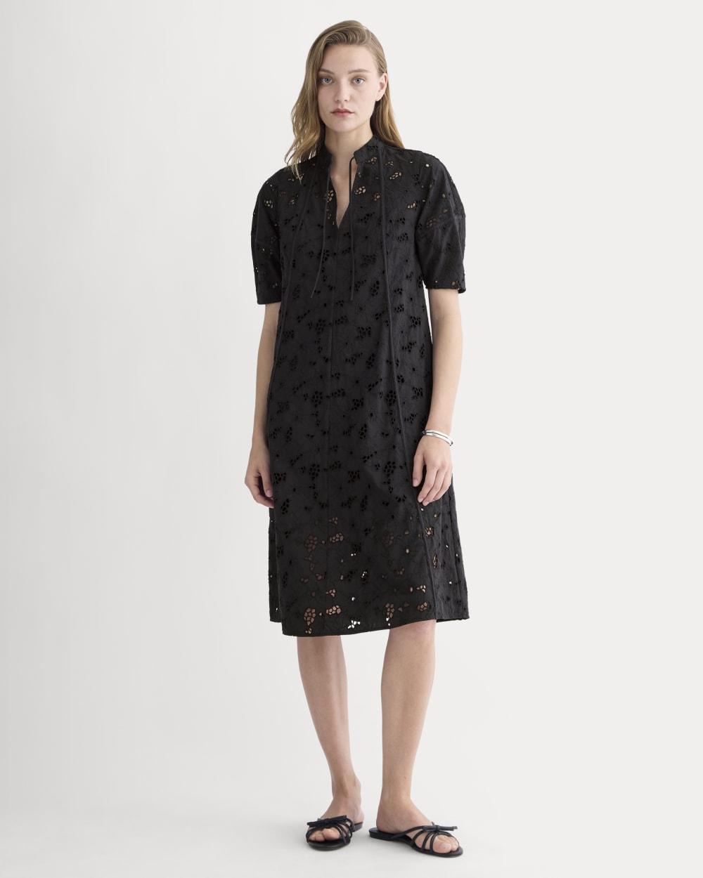 The Eyelet Midi Dress | Black by EVERLANE