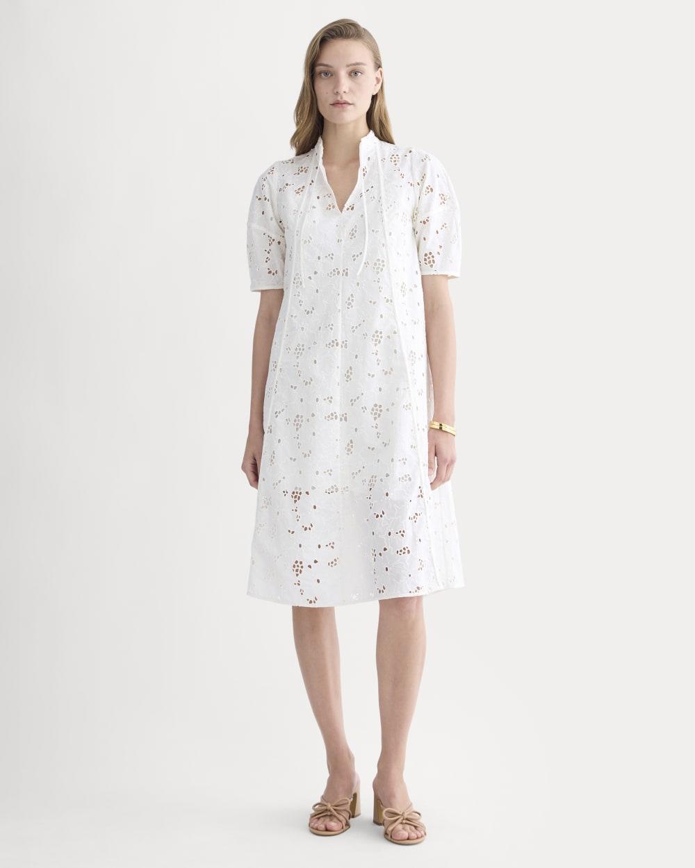 The Eyelet Midi Dress | Bone by EVERLANE