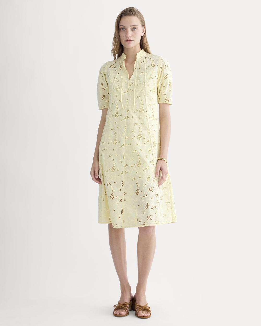 The Eyelet Midi Dress | Light Yellow by EVERLANE