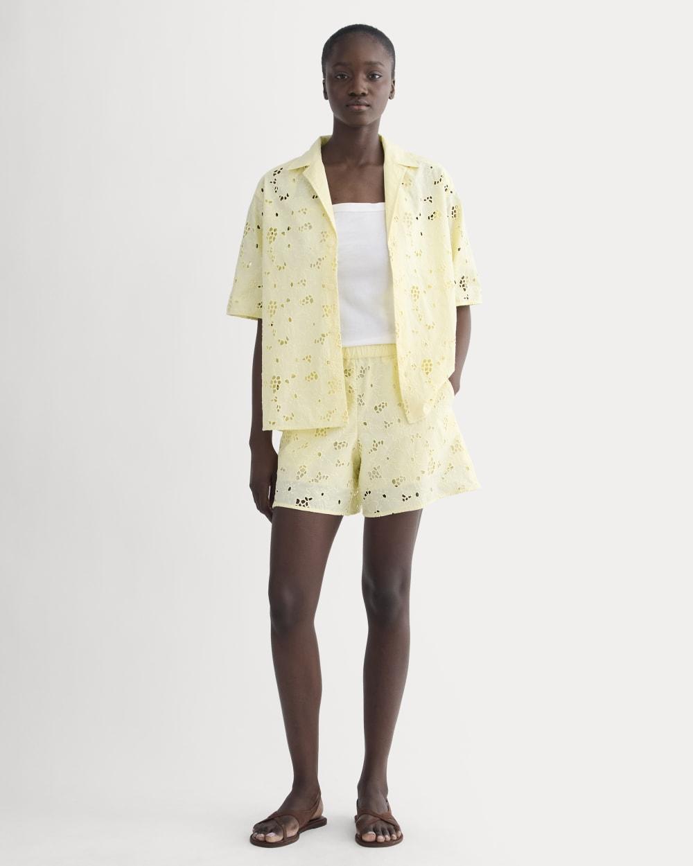 The Eyelet Pull-On Short | Light Yellow by EVERLANE