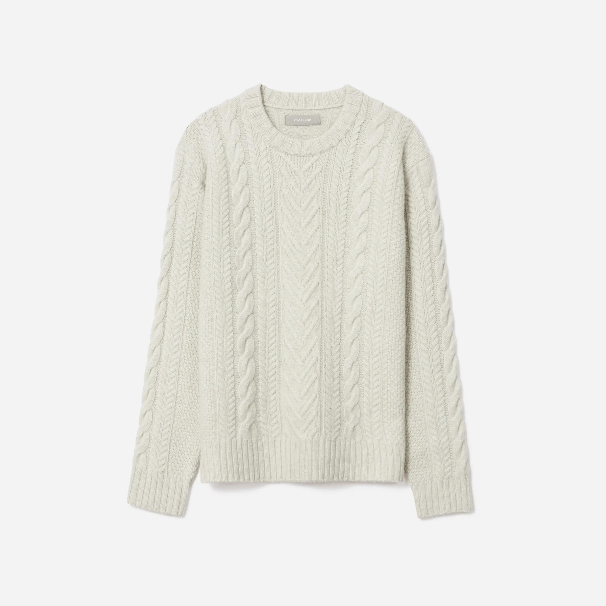 The Felted Merino Cable-Knit Crew by EVERLANE