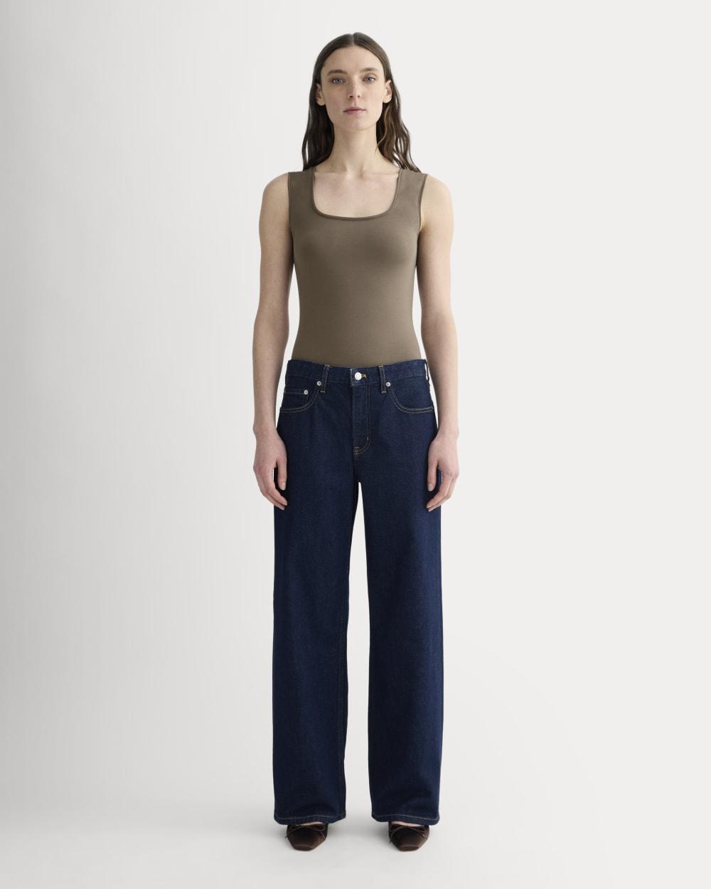 The Form Square-Neck Bodysuit | Deep Taupe by EVERLANE The Form Square-Neck Bodysuit | Deep Taupe by EVERLANE