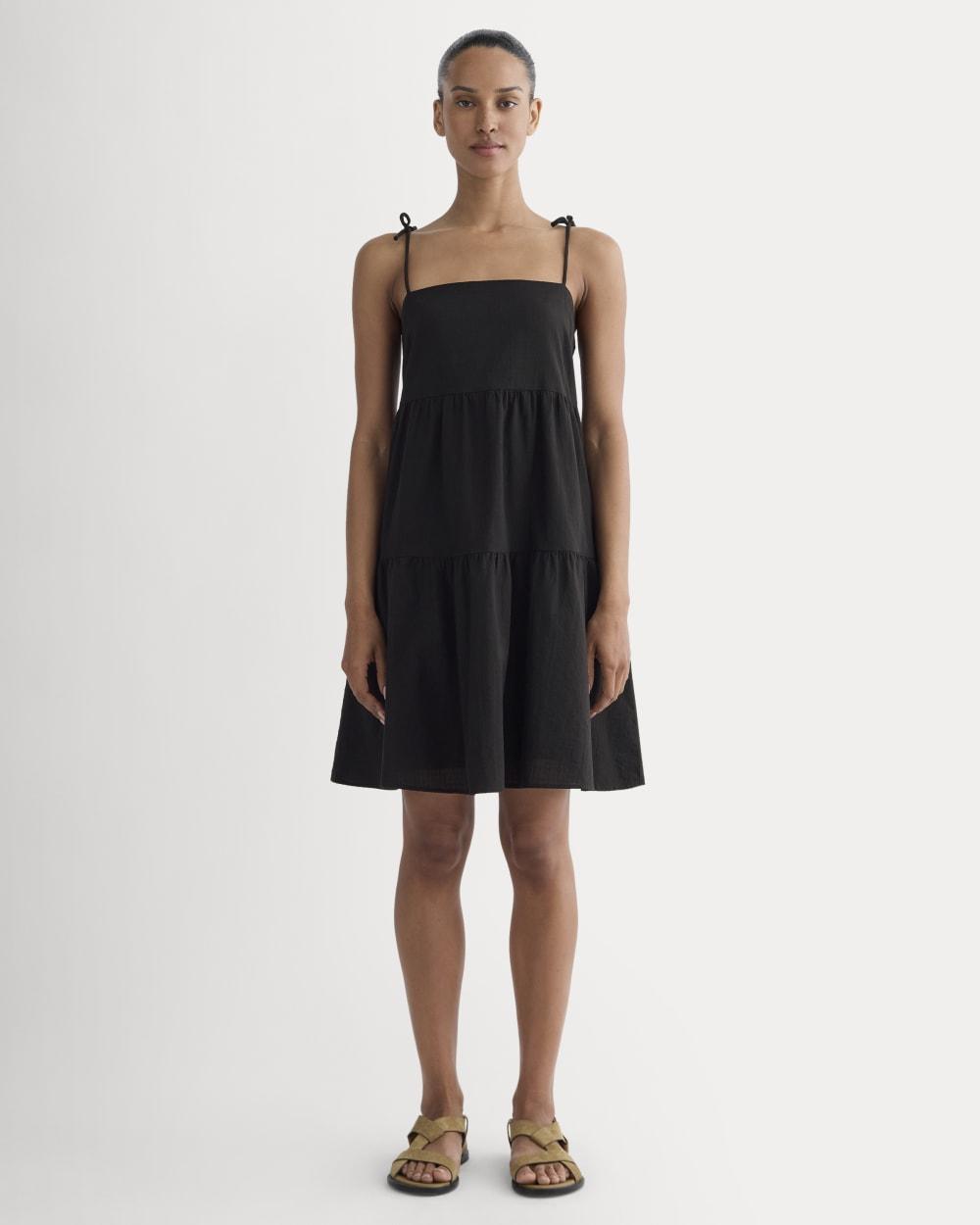 The Gauze Mini Tiered Dress | Black by EVERLANE