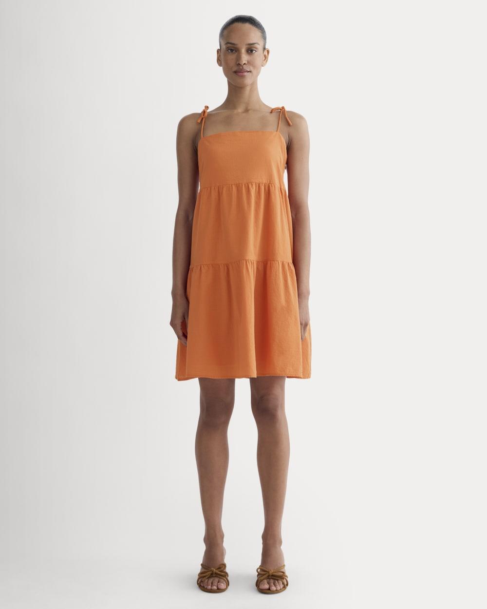 The Gauze Mini Tiered Dress | Soft Orange by EVERLANE