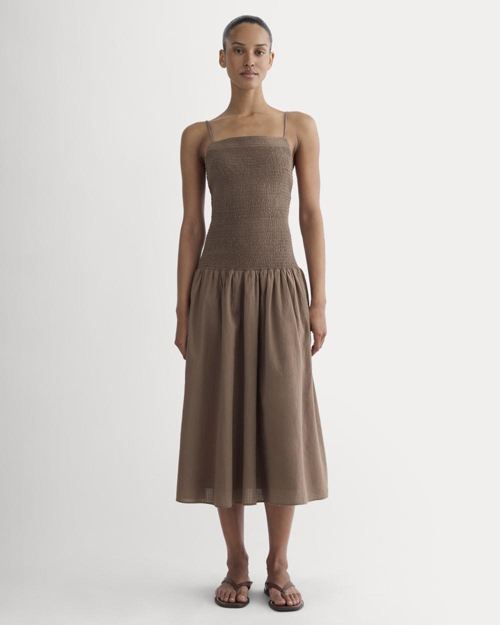 The Gauze Open-Back Dress | Mocha by EVERLANE