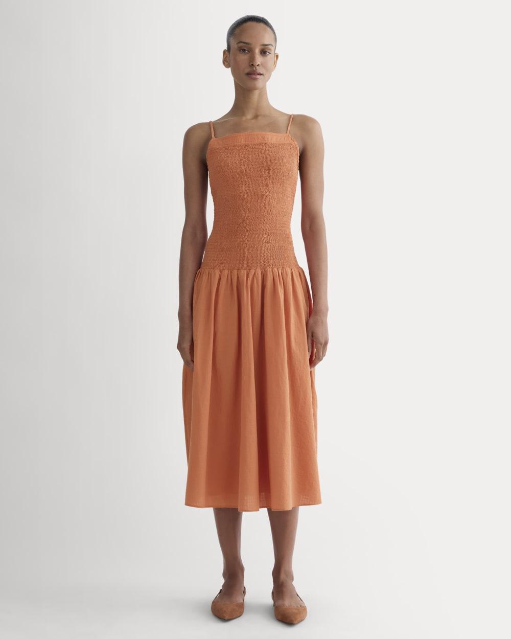 The Gauze Open-Back Dress | Soft Orange by EVERLANE