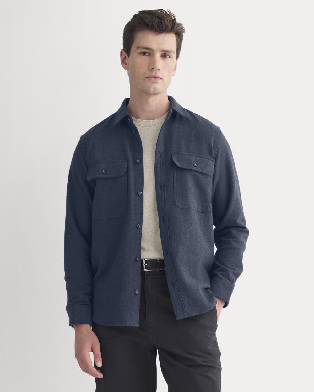 The Heavyweight Overshirt | Uniform | Heather Rich Navy by EVERLANE