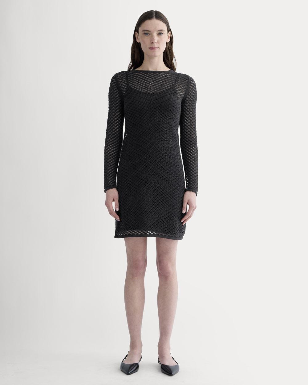 The Lace Knit Mini Dress | Black by EVERLANE