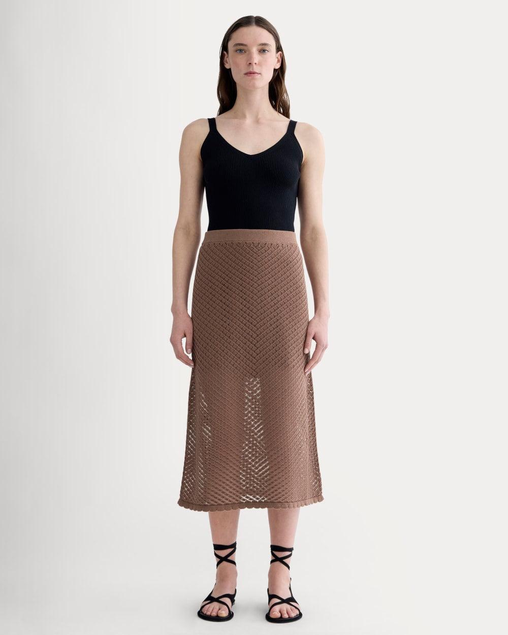 The Lace Knit Skirt | Mocha by EVERLANE
