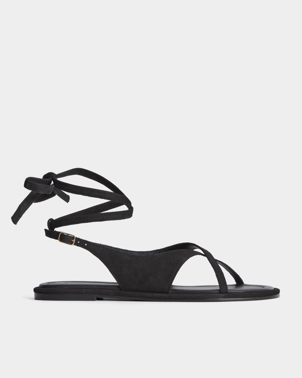 The Leather Crisscross Sandal | Black by EVERLANE