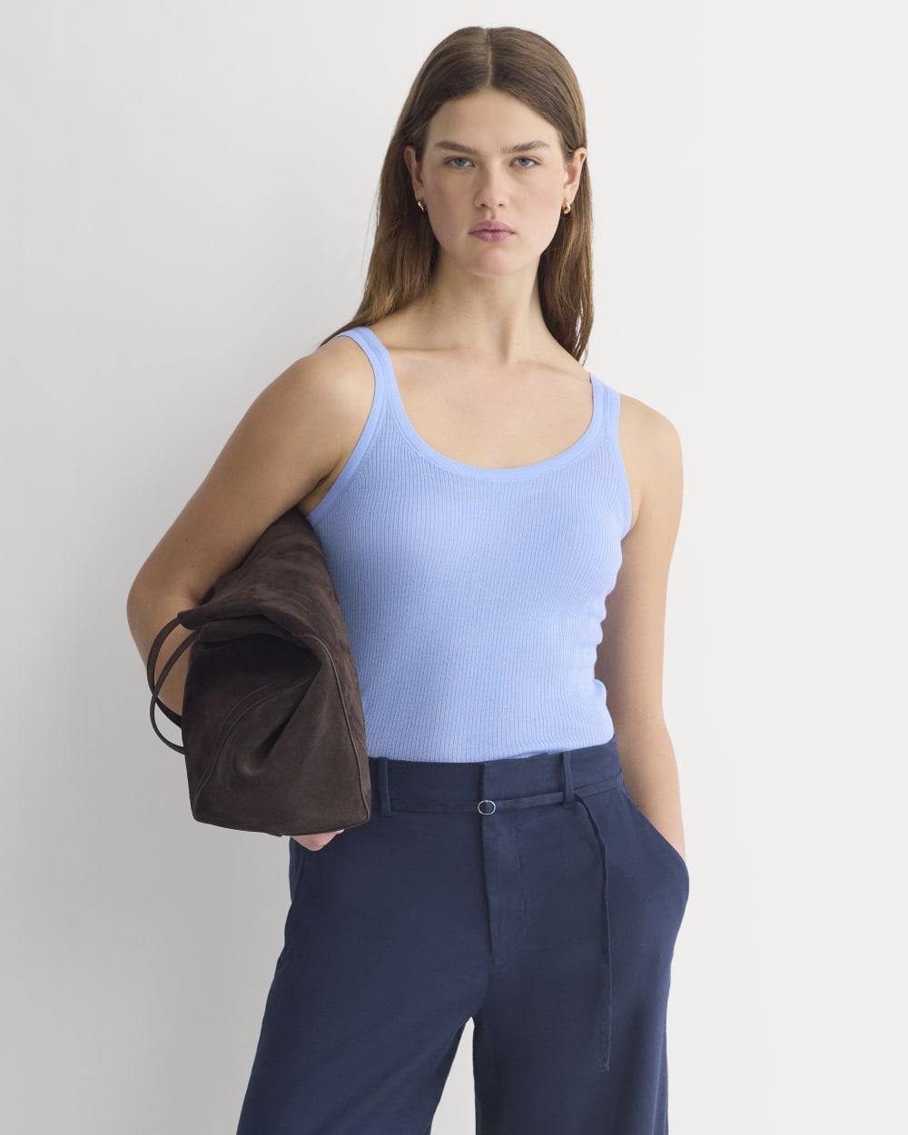 The Light Ribbed Cami in Ultrasoft Merino | Open Air Blue by EVERLANE